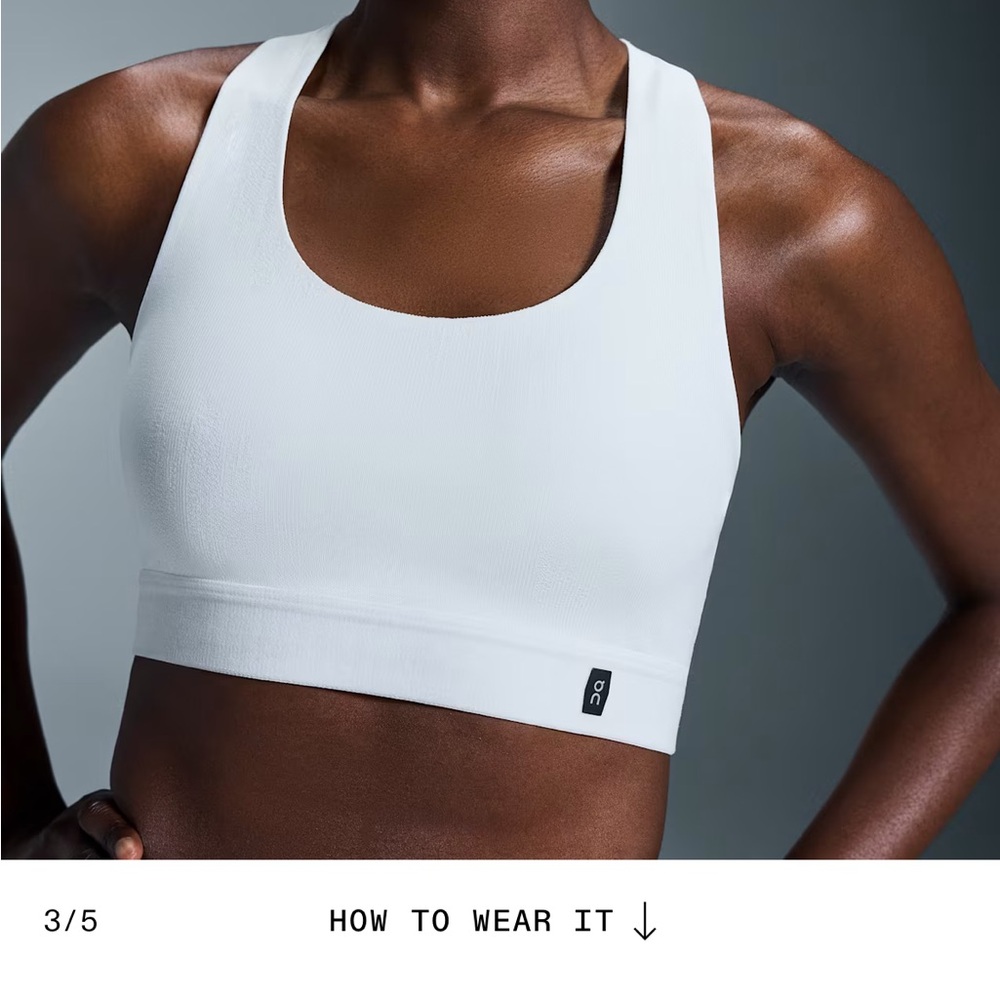On Running Women's White Pace Sports Bra size Large